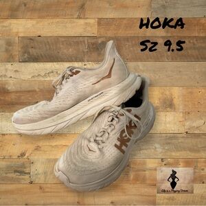 Hoka Mach 5 White and Gold Shoes Sz 9.5